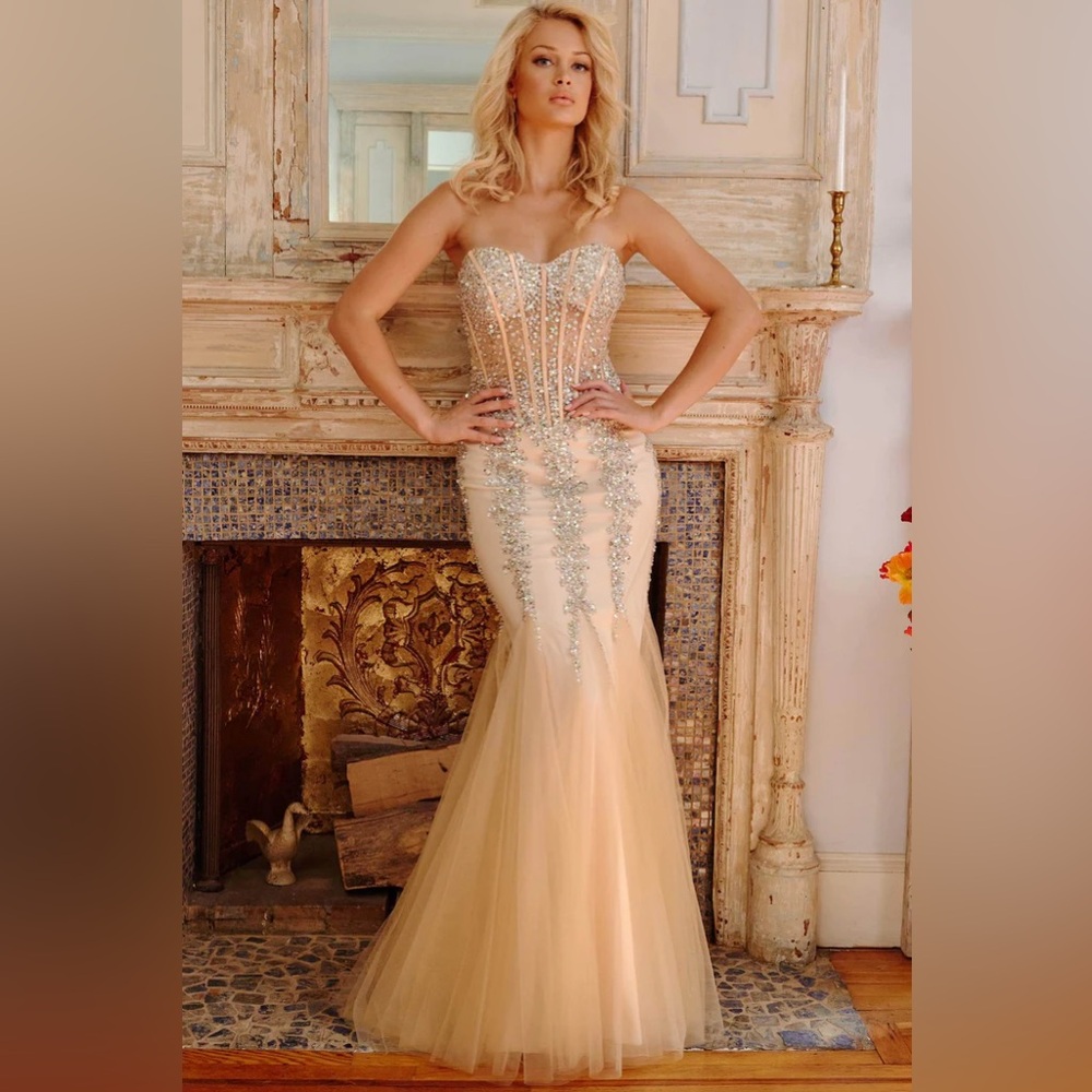 Jovani Beaded Mermaid Prom Dress